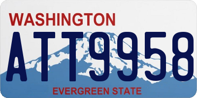 WA license plate ATT9958