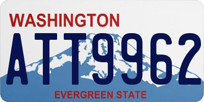 WA license plate ATT9962