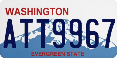 WA license plate ATT9967