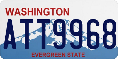 WA license plate ATT9968