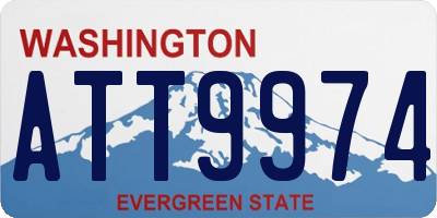 WA license plate ATT9974