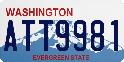 WA license plate ATT9981
