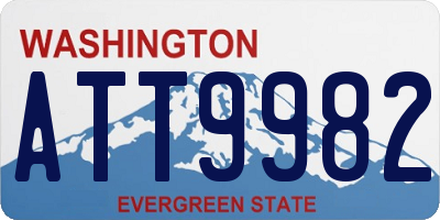 WA license plate ATT9982