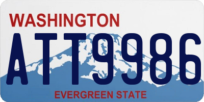 WA license plate ATT9986