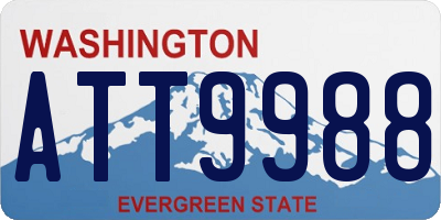 WA license plate ATT9988