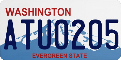 WA license plate ATU0205