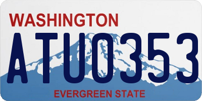WA license plate ATU0353
