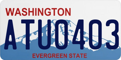 WA license plate ATU0403