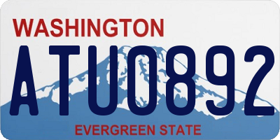 WA license plate ATU0892