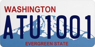WA license plate ATU1001