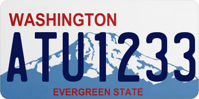 WA license plate ATU1233