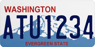 WA license plate ATU1234