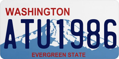 WA license plate ATU1986