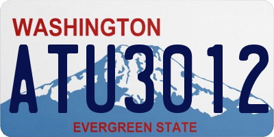 WA license plate ATU3012