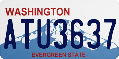 WA license plate ATU3637