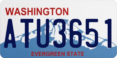 WA license plate ATU3651