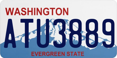 WA license plate ATU3889
