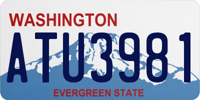 WA license plate ATU3981