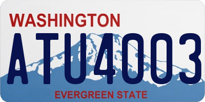 WA license plate ATU4003