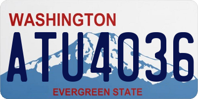 WA license plate ATU4036