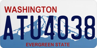 WA license plate ATU4038