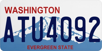 WA license plate ATU4092