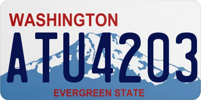 WA license plate ATU4203