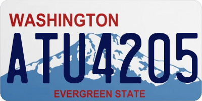 WA license plate ATU4205