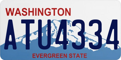WA license plate ATU4334