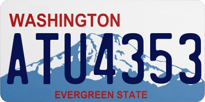 WA license plate ATU4353