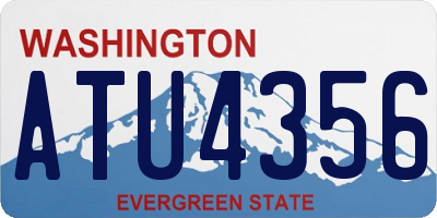 WA license plate ATU4356