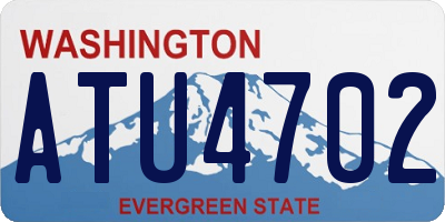 WA license plate ATU4702
