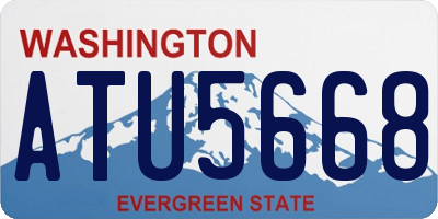 WA license plate ATU5668