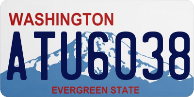 WA license plate ATU6038