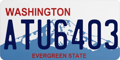 WA license plate ATU6403