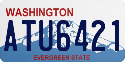 WA license plate ATU6421