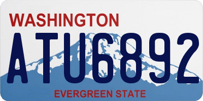 WA license plate ATU6892