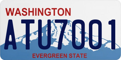 WA license plate ATU7001