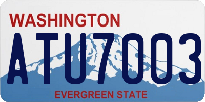 WA license plate ATU7003