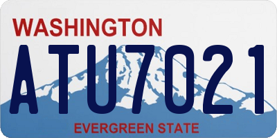 WA license plate ATU7021