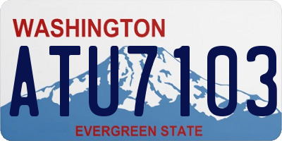 WA license plate ATU7103
