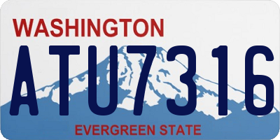 WA license plate ATU7316