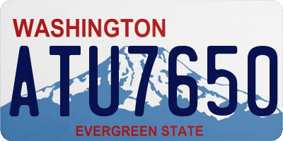 WA license plate ATU7650
