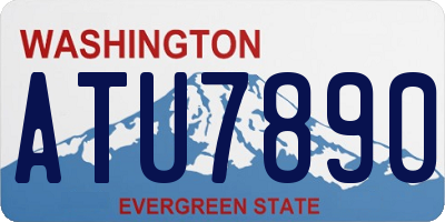 WA license plate ATU7890