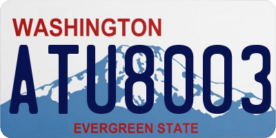 WA license plate ATU8003