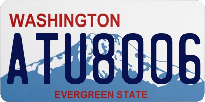 WA license plate ATU8006