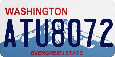 WA license plate ATU8072