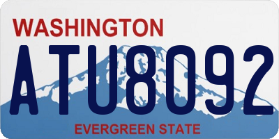 WA license plate ATU8092
