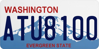 WA license plate ATU8100