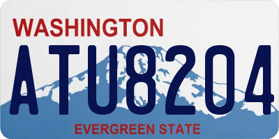 WA license plate ATU8204